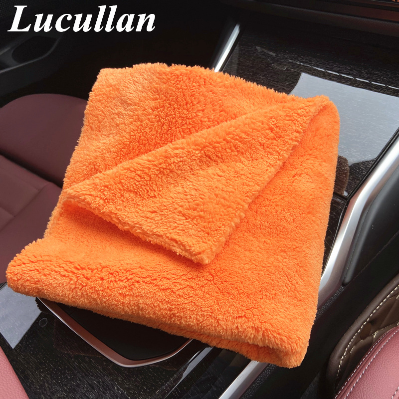 Microfiber Car Drying Towel Super Absorbent - Lucullan 40X40Cm Màu Cam Siêu Dày
