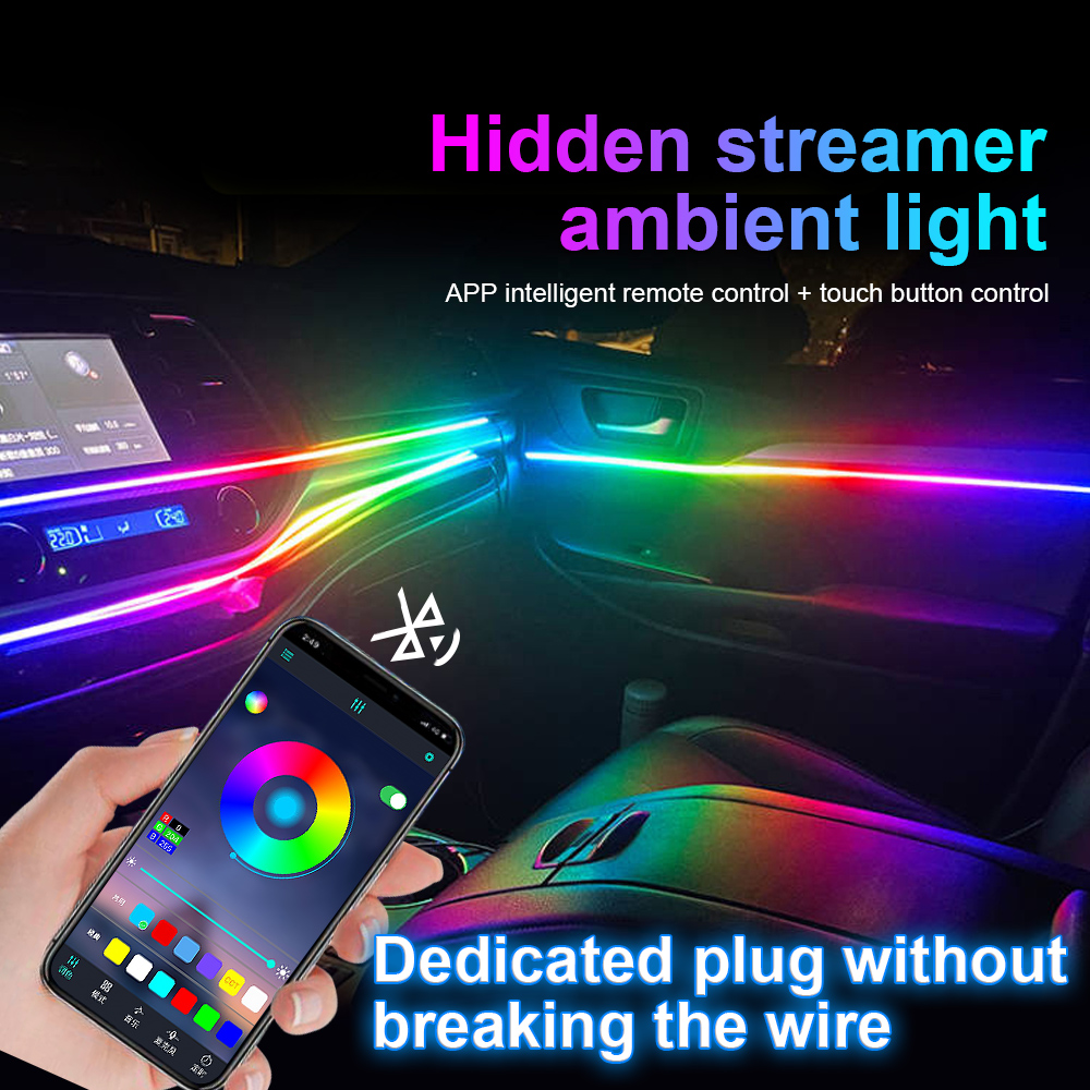 18 in 1 64 Color RGB Symphony  - đánh giá và giá Led Ambient Interior Car Lights App Control