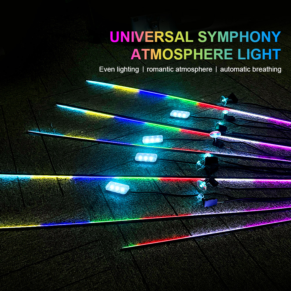 18 in 1 64 Color RGB Symphony  - đánh giá và giá Led Ambient Interior Car Lights App Control