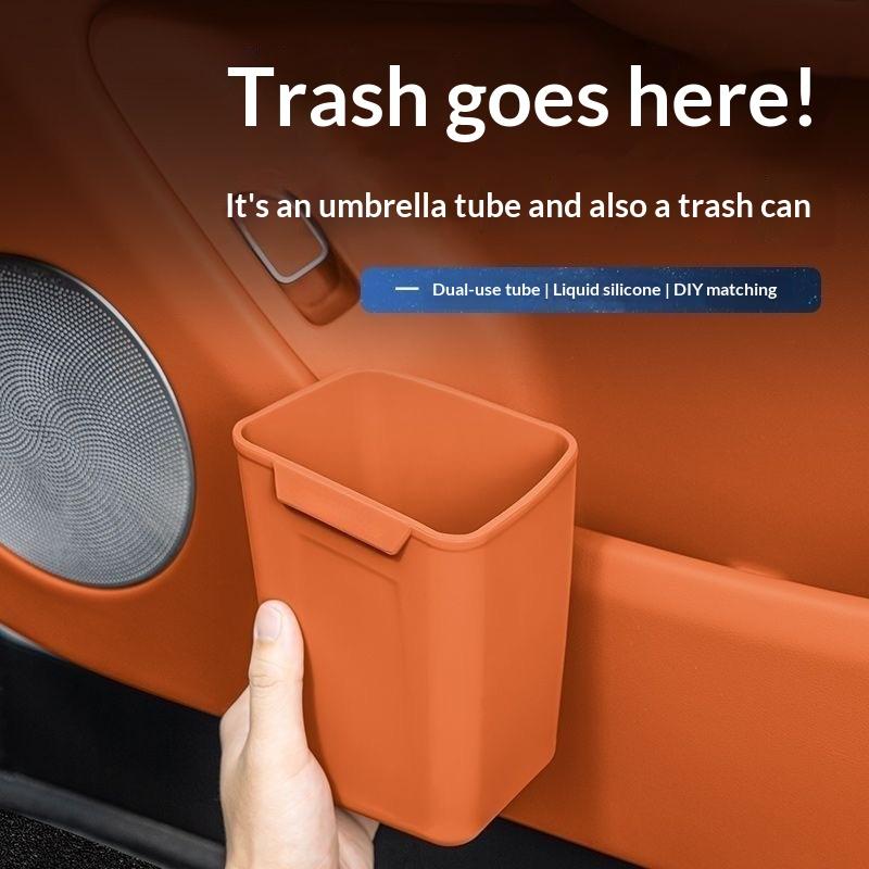 New Silicone Car Door Cup Hold - đánh giá và giá Waterproof Car Trash Can With Lid