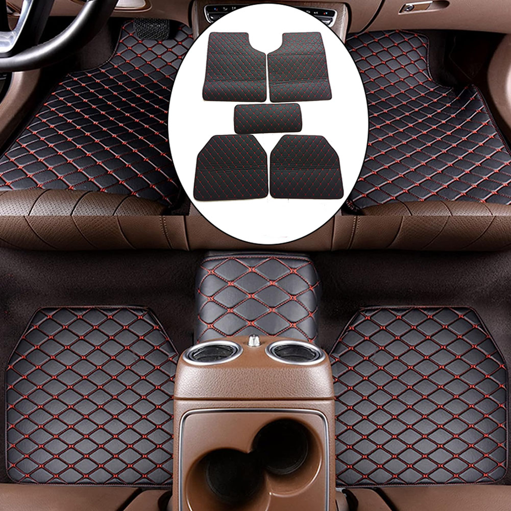 5PCS/Set Leather Car Floor Mat - đánh giá và giá Car Floor Mats Universal Waterproof Leather