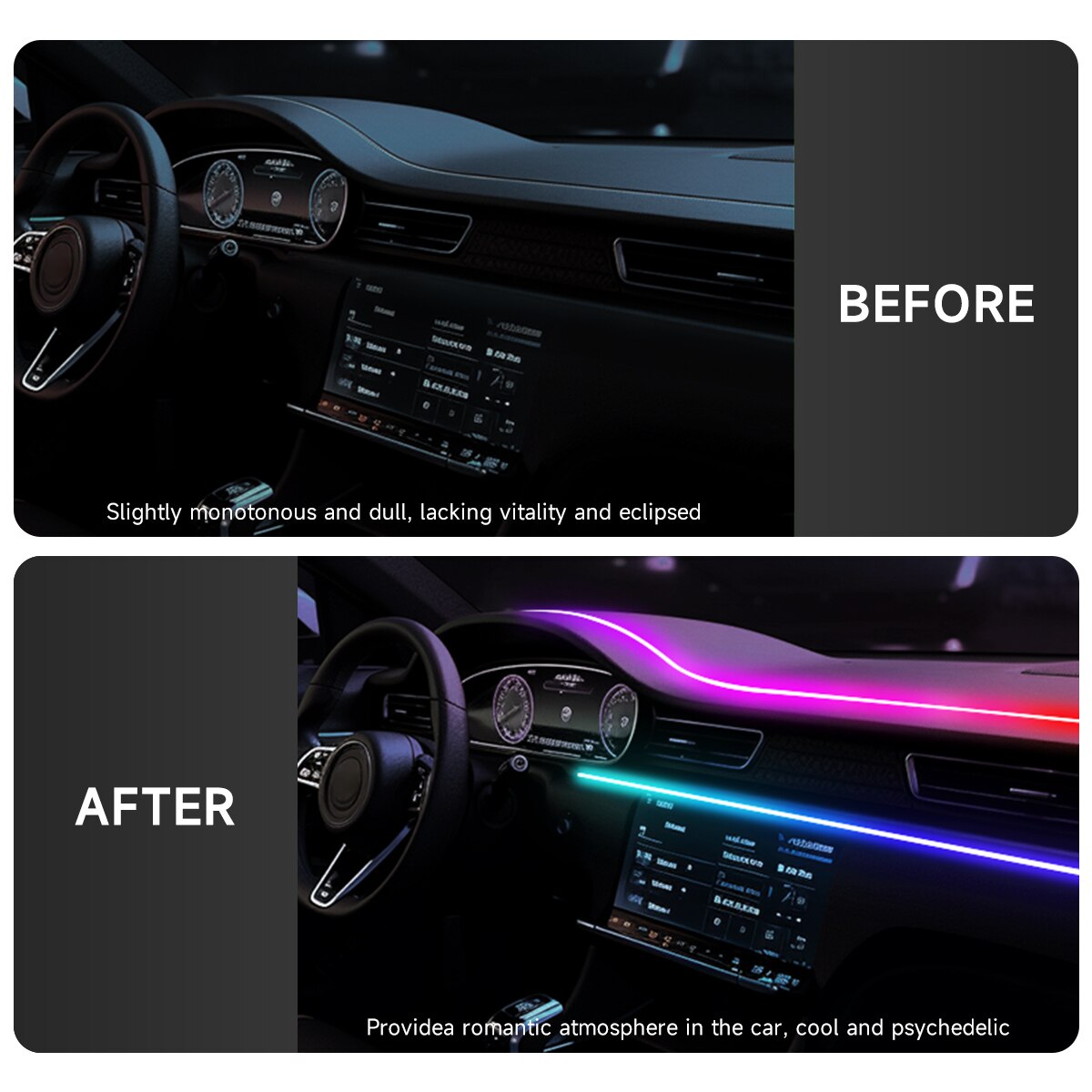 Car USB 64 Colors Acrylic Stri - đánh giá và giá Led Ambient Interior Car Lights App Control