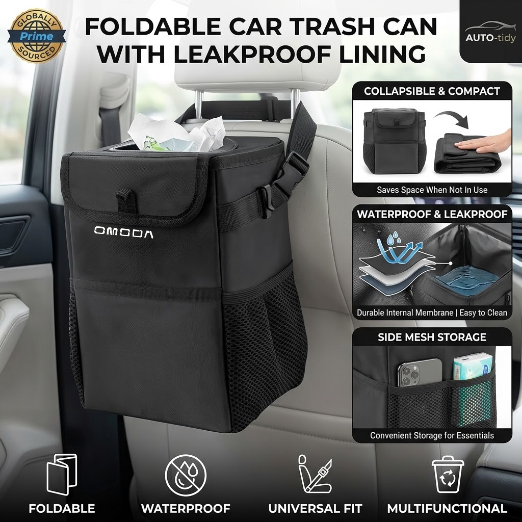 Foldable portable leak-proof w - đánh giá và giá Waterproof Car Trash Can With Lid